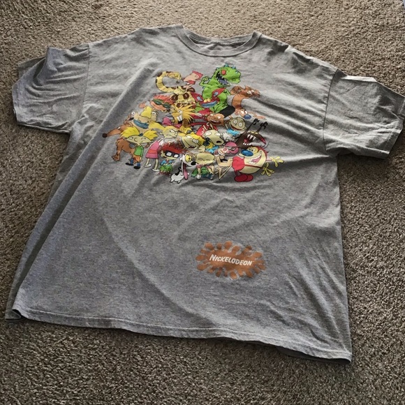 Nickelodeon Kids T-Shirt with Colorful Characters on Gray NWOT - Picture 4 of 8